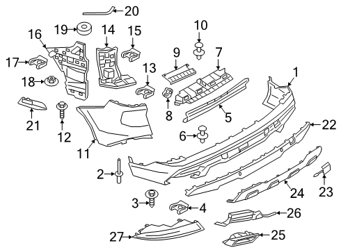 2022 BMW X5 Bumper & Components - Rear Support, Bumper, Rear Left Diagram for 51127487525