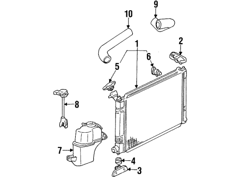 1998 Ford Escort Radiator & Components Upper Hose Diagram for F8KZ-8260-AA