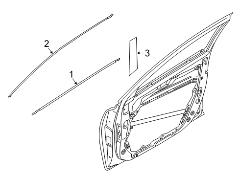 2020 Kia Forte Exterior Trim - Front Door W/STRIP Assembly-Fr Dr B Diagram for 82210M6000