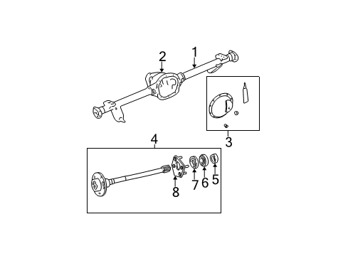 2001 Jeep Grand Cherokee Axle Housing - Rear Axle-Service Rear Diagram for 5012843AC