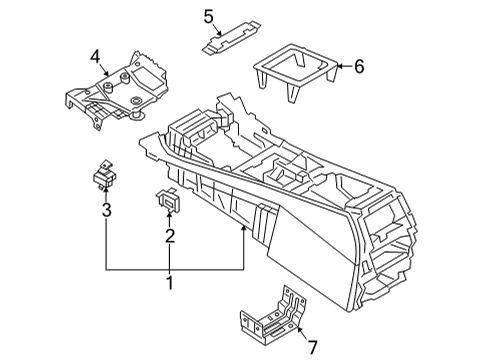 2020 BMW X6 Console CENTER CONSOLE, LEATHER Diagram for 51169495665