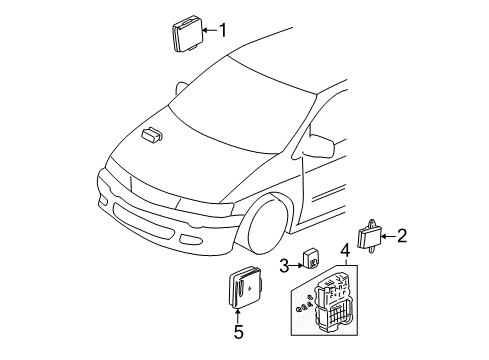 2002 Acura MDX Front Door System Unit, Multiplex Control (Passenger Side) Diagram for 38850-S3V-A22