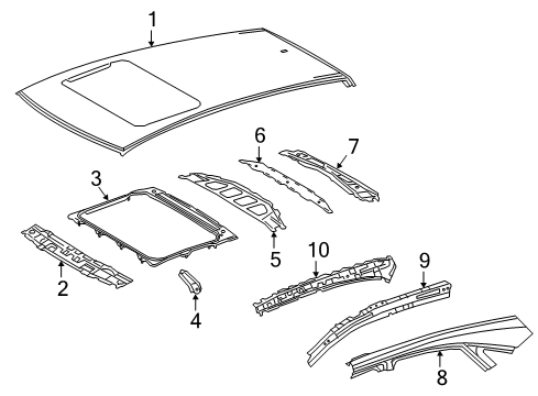 2018 Lexus NX300 Roof & Components Support, Roof Panel Diagram for 63119-78010
