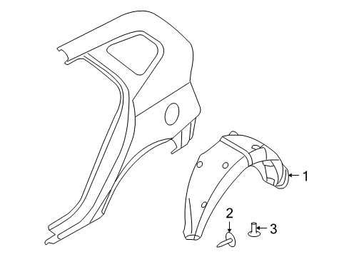 2007 Kia Rondo Exterior Trim - Quarter Panel Guard Assembly-Rear Wheel Diagram for 868221D001