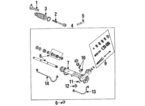1997 Ford Mustang Steering Column & Wheel, Steering Gear & Linkage Gear Assembly Diagram for F6ZZ-3504-DCRM