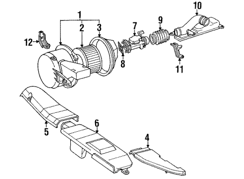 1992 Lexus LS400 Powertrain Control Meter Assy, Intake Air Flow Diagram for 22250-50010