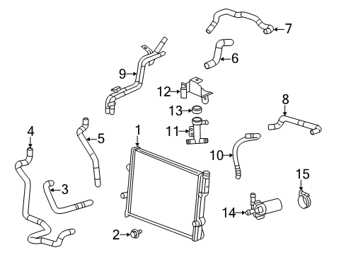 2011 Cadillac CTS Intercooler Auxiliary Pump Diagram for 22718756