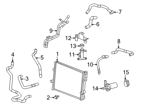 2015 Cadillac CTS Intercooler Radiator Diagram for 23194682