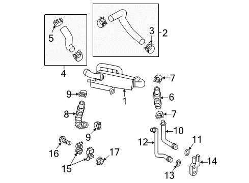 2016 Hyundai Genesis Oil Cooler Tube-Oil Cooling Diagram for 25476-B1500