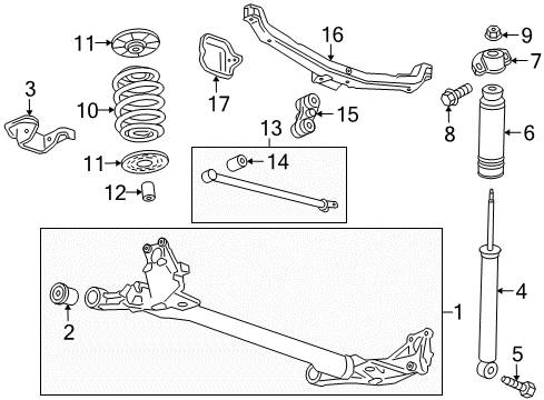 2016 Chevrolet Cruze Rear Suspension Link Arm Diagram for 13469509