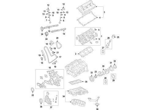 2017 Toyota Tacoma Mounts Upper Oil Pan Diagram for 12101-0P020