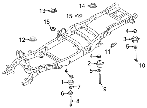 2020 Ford F-250 Super Duty Frame & Components Mount Bolt Diagram for -W718478-S439