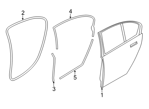 2013 BMW 750Li Rear Door Seal, Door Seam, Roof, Rear Right Diagram for 51357179124