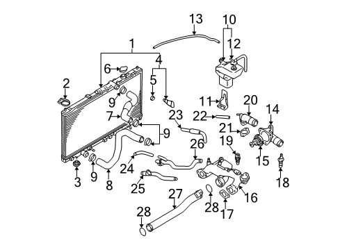 2001 Mitsubishi Eclipse Senders Gasket-THERMOSTAT Diagram for MD194919