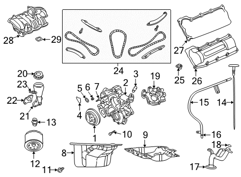 2006 Jeep Grand Cherokee Engine Parts, Mounts, Cylinder Head & Valves, Camshaft & Timing, Oil Pan, Oil Pump, Balance Shafts, Crankshaft & Bearings, Pistons, Rings & Bearings Tube-Engine Oil Indicator Diagram for 53021741AD