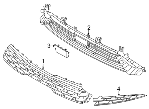 2022 Kia K5 Grille & Components Cover Assembly-SCC Uni Diagram for 86381L3000