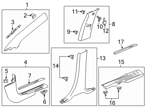 2022 Buick Enclave Interior Trim - Pillars Plate Diagram for 84138250