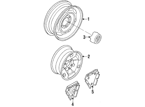 1988 Nissan Pathfinder Wheels, Covers & Trim Disc Wheel Ornament Diagram for 40343-31G00