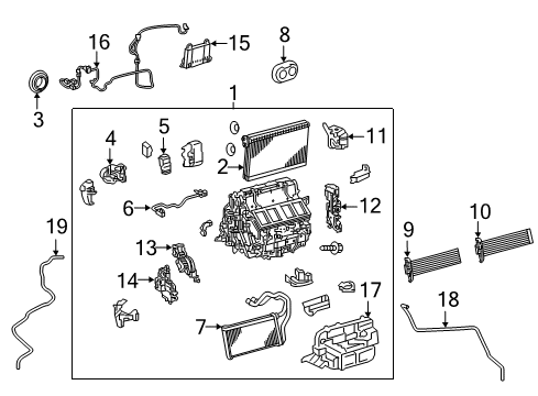 2018 Lexus LS500 Automatic Temperature Controls Air Conditioner Radiator Damper Servo Sub Assembly, No.3 Diagram for 87106-11090