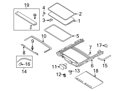 2008 Mercury Mountaineer Moonroof Motor Diagram for 6L2Z-15790-AA