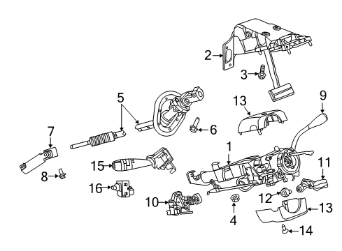 2016 Ram 1500 Switches Steering Column Intermediat Shaft Diagram for 55057332AA