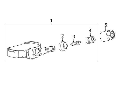 2013 Cadillac ATS Tire Pressure Monitoring TPMS Sensor Nut Diagram for 22739567