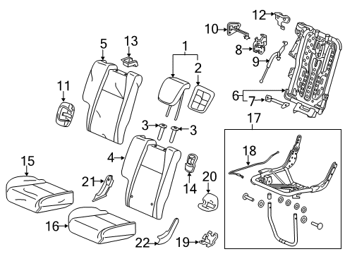 2018 Honda HR-V Rear Seat Components Cover, R. RR. Seat Center Arm *NH900L* (NEUTRAL BLACK) Diagram for 82139-T5R-A11ZA