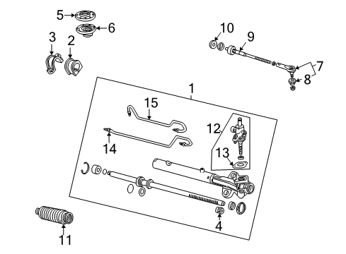 2008 Honda Odyssey Steering Column & Wheel, Steering Gear & Linkage Rack, Power Steering Diagram for 53601-SHJ-A86