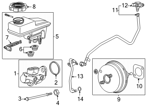 2018 Cadillac XT5 Dash Panel Components Vacuum Tube Diagram for 12648405