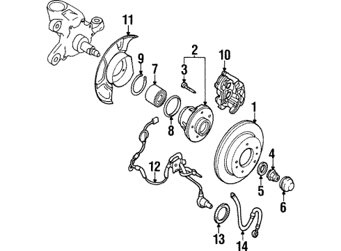 1999 Infiniti Q45 Anti-Lock Brakes CALIPER-Brake RH Diagram for D1001-3H000