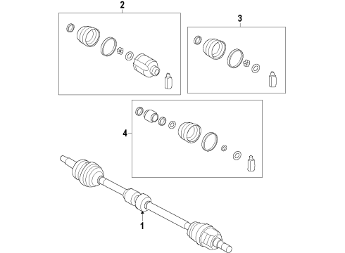 2012 Hyundai Elantra Front Axle Shafts & Joints, Drive Axles Joint & Shaft Kit-Front Axle W Diagram for 49591-3X2B0