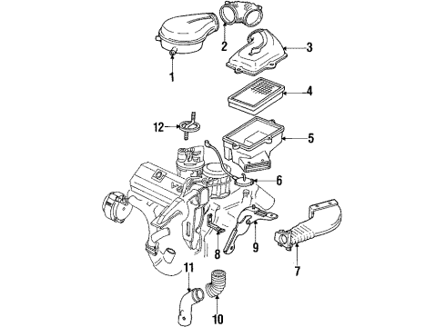 1989 Cadillac Seville Air Intake COVER KIT, Air Cleaner Intake Diagram for 25098338