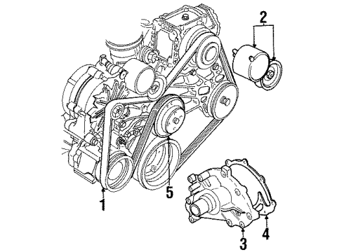 1994 Ford Mustang Water Pump, Belts & Pulleys Pulley Gasket Diagram for F1SZ-8507-A