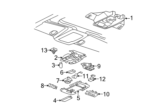 2006 Buick Lucerne Sunroof Switch Asm-Sun Roof *Shale Diagram for 10372574