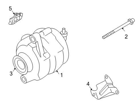 2005 Infiniti FX45 Alternator Bar-Adjust Alt Diagram for 11715-AR00A