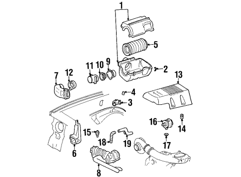 1999 GMC C1500 Suburban Emission Components Air Injection Reactor Pump Diagram for 12555164