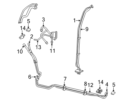 1998 Dodge Durango Rear A/C Lines Valve-Expansion Diagram for 55055876AB