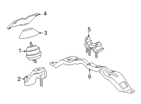 2004 Cadillac CTS Engine & Trans Mounting Bracket-Trans Rear Mount Diagram for 25767172