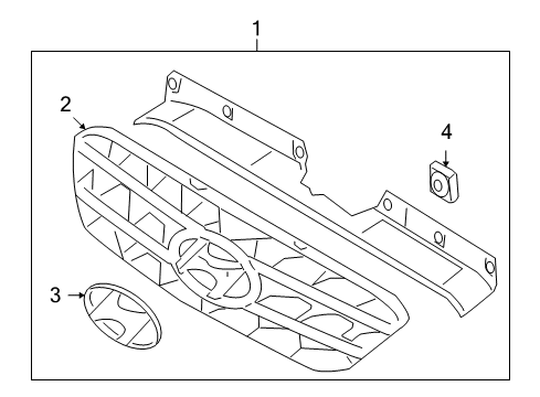 2011 Hyundai Genesis Coupe Grille & Components Pad-Grille Mounting Diagram for 86363-2M000