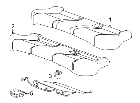 2017 Chevrolet Cruze Rear Seat Components Seat Cushion Pad Diagram for 84282996