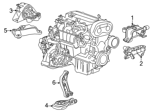 2015 Chevrolet Sonic Engine & Trans Mounting Transmission Mount Bracket Diagram for 96852643