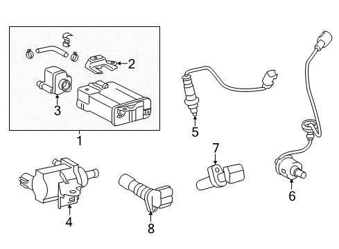 2015 Lexus IS250 Emission Components Fuel Canister Diagram for 77740-30360