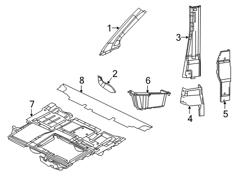 2015 Ram ProMaster City Interior Trim - Pillars, Rocker & Floor Molding-B Pillar Upper Diagram for 5SM84LDMAA