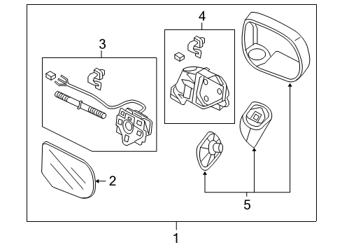 2006 Honda Civic Mirrors Mirror Sub-Assembly, Driver Side (Flat) Diagram for 76253-SNE-A01