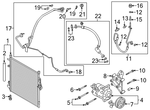 2021 Ford Ranger A/C Compressor Drier Diagram for KB3Z-19C836-A