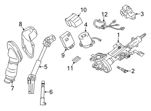 2015 Toyota RAV4 Steering Column & Wheel, Steering Gear & Linkage Actuator Assy, Steering Diagram for 45020-33170