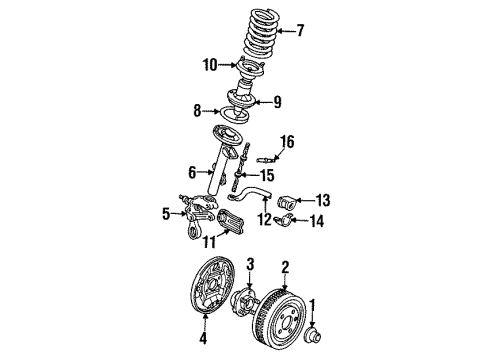 1990 Ford Taurus Rear Brakes Link Kit Diagram for E6DZ-5A486-A