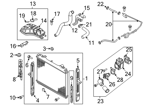 2006 Kia Sorento Radiator & Components Bolt-Flange Diagram for 1141506123