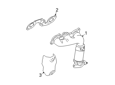2003 Toyota Sienna Exhaust Manifold Exhaust Manifold Diagram for 25052-20110