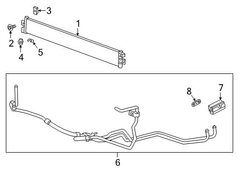 2021 Chevrolet Silverado 1500 Trans Oil Cooler PIPE ASM-TRANS FLUID CLR INL & OTLT Diagram for 84889805